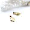 Pendentifs – Anneau transversale forme Feuille 10 mm – Laiton, doré à l’or fin 18K