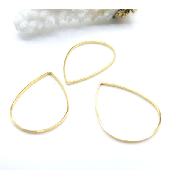 Pendentifs Connecteurs Goutte 25mm – Métal Doré