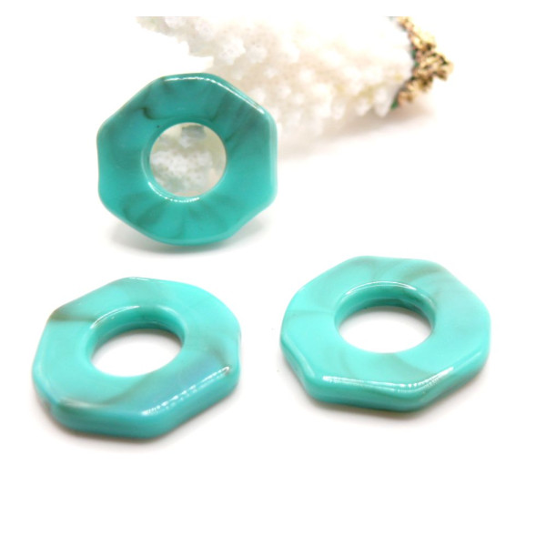 Pendentifs octogone 23 mm marbrés – Résine & Acrylique