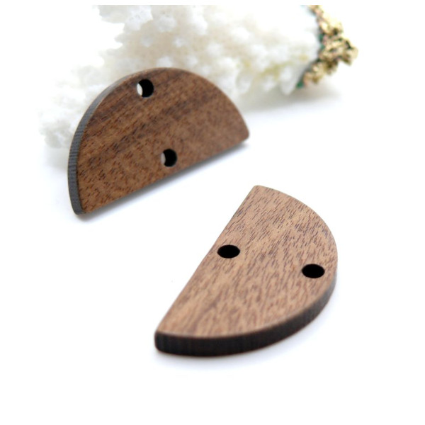Pendentifs connecteurs Demi-Cercle 28 mm – Bois