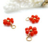 Pendentifs avec anneau Fleur avec Perles Blanche – Acier Inoxydable Doré IONIQUE