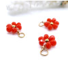Pendentifs avec anneau Fleur avec Perles Blanche – Acier Inoxydable Doré IONIQUE
