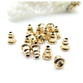 Embouts Poussoirs Boucle d’Oreille – Acier Inoxydable 304 Doré à l'or fin 18K