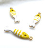 Pendentifs Poisson 18x5mm – Résine émaillée & Acier Inoxydable 304 Doré PVD