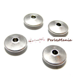 P1088Y – Lot de 40 Perles Ovni Intercalaires 11.5x4.5mm – Finition Argent Platine