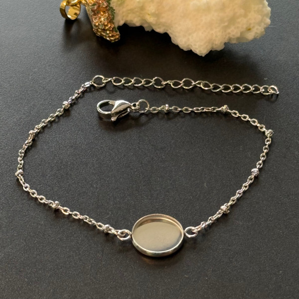 Supports de Bracelet pour Cabochon 14 mm – Acier Inoxydable 304 Argenté