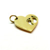 Pendentifs Petits pieds dans Coeur 13mm – Acier Inoxydable 304 Doré PVD