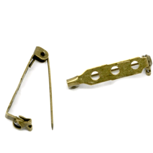 Supports de Broches avec Plateau 27mm – Métal Coloris Bronze
