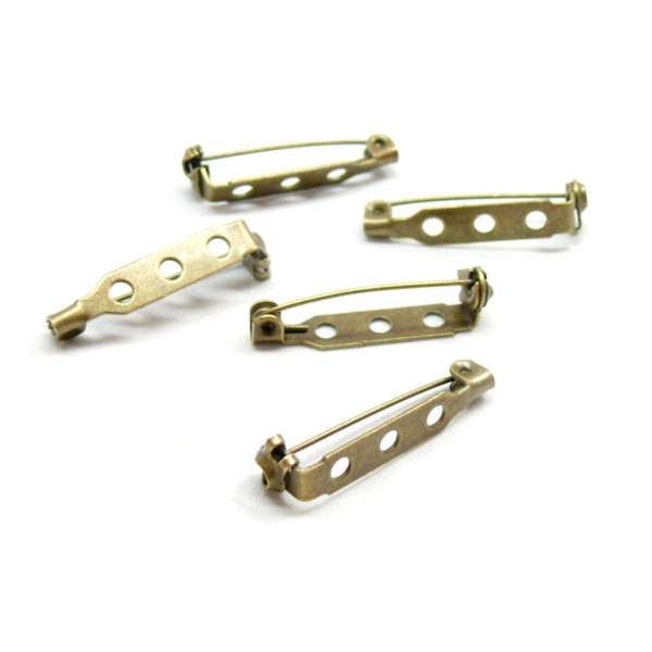 Supports de Broches avec Plateau 27mm – Métal Coloris Bronze