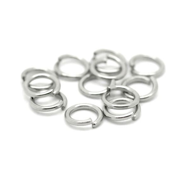 Anneaux de Jonction Acier Inoxydable 5 x 0.8mm finition Argenté