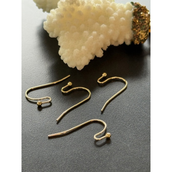 Boucles d’oreille Crochet 21mm avec Bille – Acier Inoxydable 316 Doré 18K