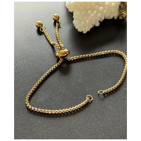 Bracelet Réglable Maille Paloma 2mm 24cm – Acier Inoxydable 304 Doré