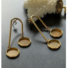 Supports de Boucles d’Oreilles Puces pour Double Cabochons 12 mm – Acier Inoxydable 304 Doré
