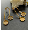 Supports de Boucles d’Oreilles Puces pour Double Cabochons 12 mm – Acier Inoxydable 304 Doré