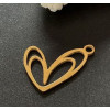 Pendentif Double Coeur 22mm – Acier Inoxydable 304 Doré IONIQUE