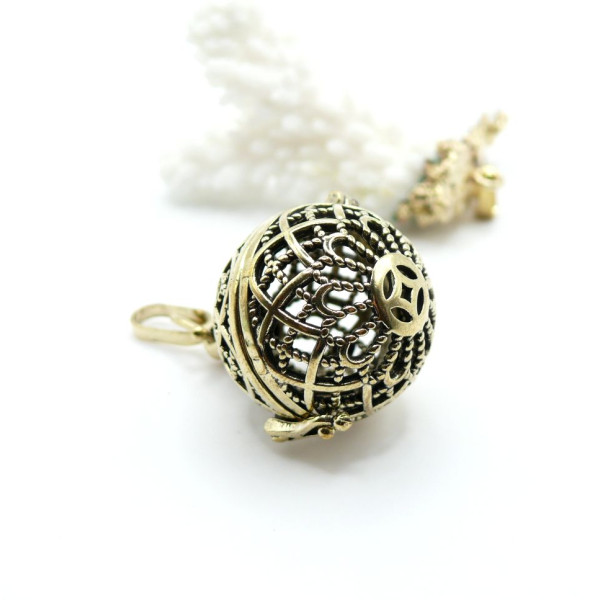 Pendentif Cage Bola de Grossesse pour bola de 18mm, Laiton Finition Bronze