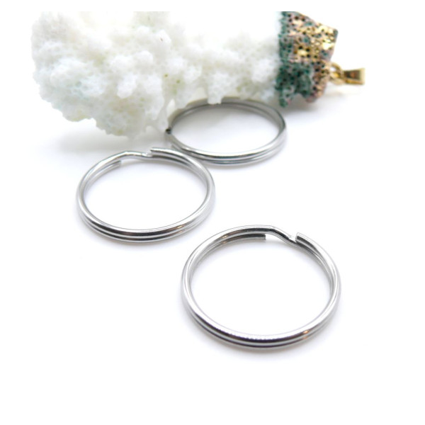 Porte-Clés Anneaux 20 par 2 mm – Acier Inoxydable 304 Argenté