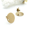 Boucles d'Oreilles Puces Travaillées 12mm avec Trou et Embouts – Acier Inoxydable 304 Doré