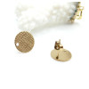 Boucles d'Oreilles Puces Travaillées 12mm avec Trou et Embouts – Acier Inoxydable 304 Doré