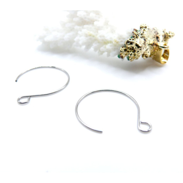 Boucles d'oreille Dormeuses Crochet Arrondies 22mm – Acier Inoxydable Argent Platine