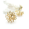 Boucles d’Oreilles Puce avec Anneau d’Attache Forme Corail 3D 20 mm – Laiton Doré à l’Or Fin 18K