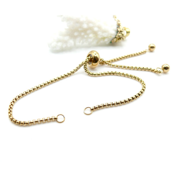 Bracelet Réglable Maille Paloma 2mm 24cm – Acier Inoxydable 304 Doré