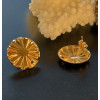 Boucles d’Oreilles Puce Soleil Fleur 17mm avec trou  – Acier Inoxydable 304 Doré