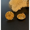 Boucles d’Oreilles Puce Soleil Fleur 17mm avec trou  – Acier Inoxydable 304 Doré