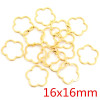 BU112411071359222867 – Lot de 4 ou 8 Pendentifs Connecteurs Fleurs 16 mm – Acier Inoxydable 304 Doré