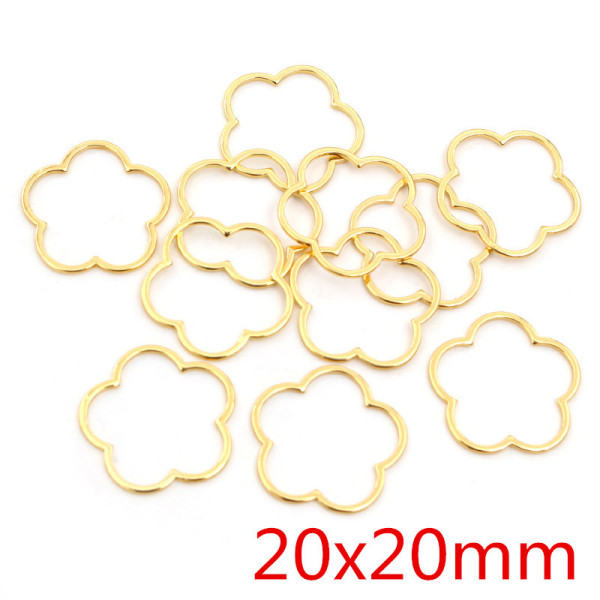 Pendentifs Connecteurs Fleurs 20 mm – Acier Inoxydable 304 Doré