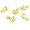 Pendentifs, breloques étoiles 3D 11 par 8mm métal finition Doré