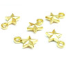 Pendentifs, breloques étoiles 3D 11 par 8mm métal finition Doré