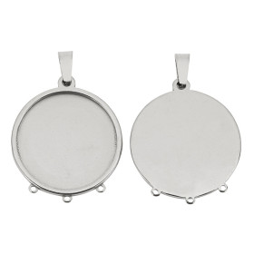 Support de Pendentif Multiconnecteur Chandelier avec Bélière 25mm – Acier Inoxydable 304 Argenté