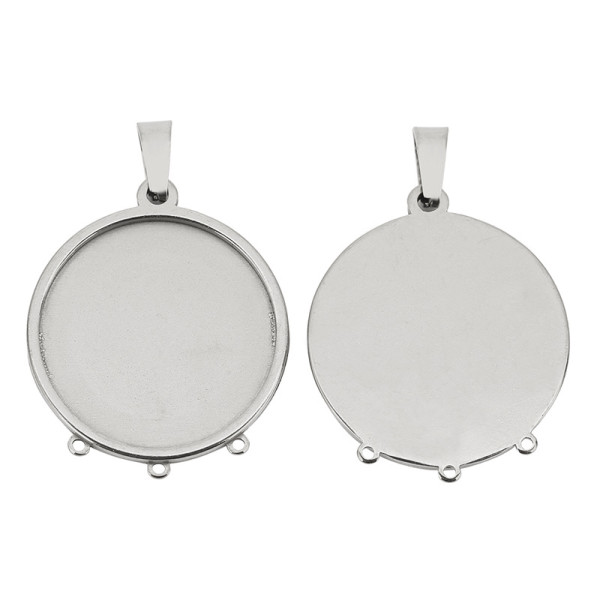 Support de Pendentif Multiconnecteur Chandelier avec Bélière 25mm – Acier Inoxydable 304 Argenté