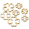 Pendentifs Connecteurs Trèfle 16 mm – Acier Inoxydable 304 Doré