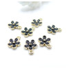 Pendentifs Fleur 8 mm – Résine Émaillée NOIR