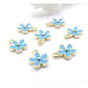 Pendentifs Fleur 8 mm – Résine Émaillée Bleu