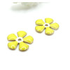 Perles intercalaires Fleur style vintage 13 mm – Résine Émaillée JAUNE