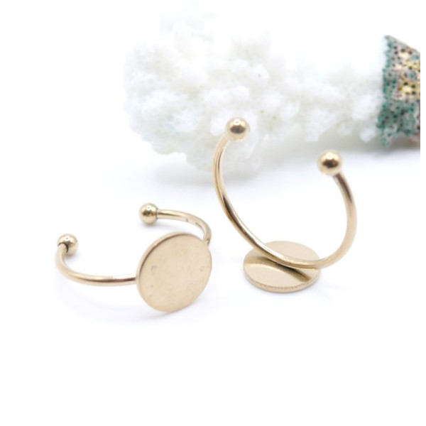 Supports de Bague Plateau  Rond 10 mm anneau travaillé – Acier Inoxydable 304 DORE