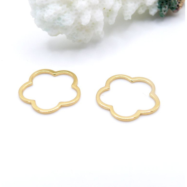 Pendentifs Connecteurs Fleurs 20 mm – Acier Inoxydable 304 Doré
