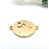 Connecteur Médaillon Fée 21mm – Acier Inoxydable 304 Doré