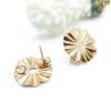 Boucles d’Oreilles Puce Soleil Fleur avec Anneau d’Attache 19 mm – Acier Inoxydable 304 Doré