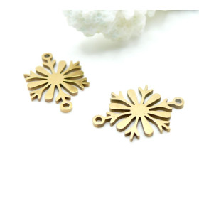 Connecteur Flocon de Neige 20mm – Acier Inoxydable 304 Doré