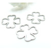 Pendentifs Connecteurs Trèfle 12 mm – Acier Inoxydable 304 Argenté