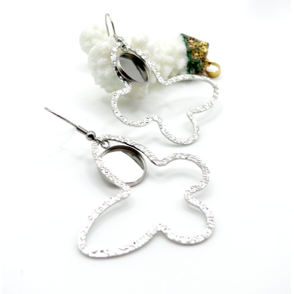 Supports de Boucles d'oreille 12mm – Crochet Papillon Acier Inox 304 Argenté