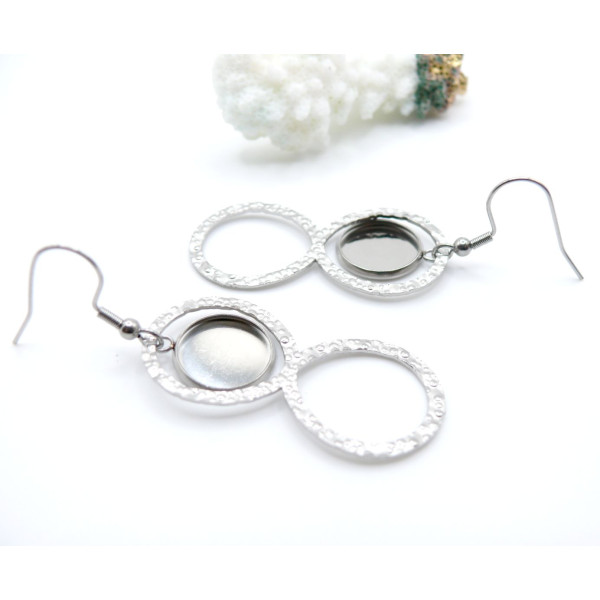 Supports de Boucles d'oreille 12mm – Crochet Huit Acier Inox 304 Argenté