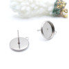 Supports de Boucles d’ Oreilles Puces avec Attache pour Cabochon 10 mm – Acier Inoxydable 316 Argenté