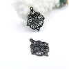 Pendentifs Arabesque 17 mm – Acier inoxydable 304, finition NOIR