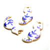 Pendentifs Breloques Chat Émaillé 30mm – Métal Doré