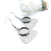 Supports de Boucles d’oreilles Triangle martelé 12 mm – Acier Inoxydable 304 Argenté